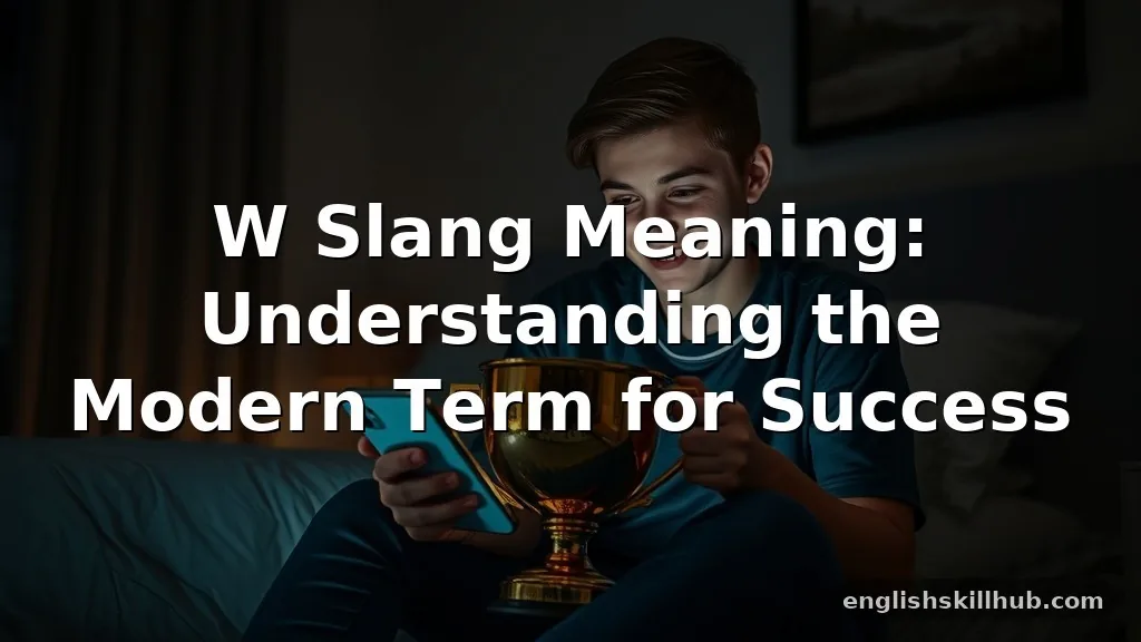 w slang meaning