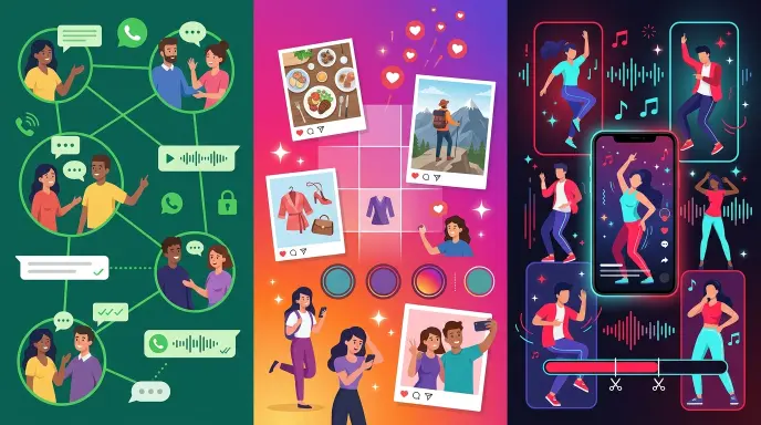 Nuances in WhatsApp, Instagram, and TikTok