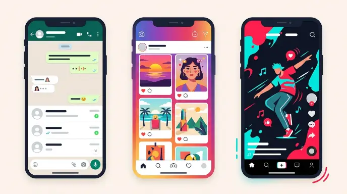 Nuances in WhatsApp, Instagram, and TikTok